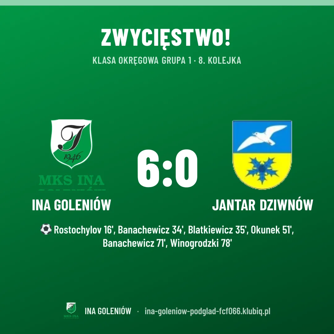 Ina Goleniów 6:0 Jantar Dziwnów