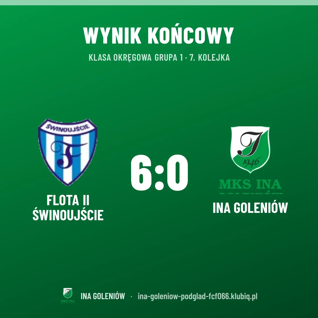 FLOTA II ŚWINOUJŚCIE 6:0 Ina Goleniów